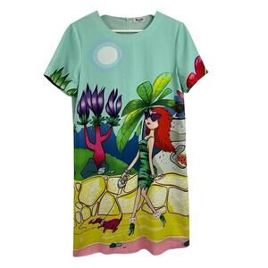 Vintage Moschino Jeans Women’s Character Graphic Print Shift Dress Size S